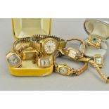 AN ASSORTED LADIES COLLECTION OF WATCHES to include an 18ct gold Swiss mechanical watch, fitted to a