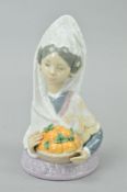 A BOXED LLADRO FIGURE/BUST, 'Valencian Harvest' No 5668, signed and dated to base 3-7-97