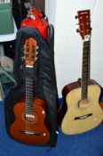 A GROOVE ACOUSTIC GUITAR, together with a 'Aranjuez' acoustic guitar, with Boullard Musique soft
