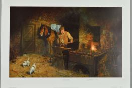 DAVID SHEPHERD (1931-2017) 'JIMMY'S FORGE', a limited edition print 298/850, signed in pencil,