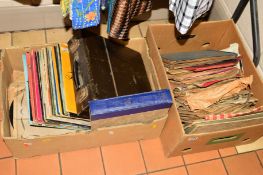 TWO TRAYS OF OVER 100 78'S AND L.P'S, including Nat King Cole, Ted Heath, Stan Kenton, Johnny