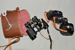 TWO PAIRS OF BINOCULARS to include cased 'Invincible' French, 8 x 26 and 'Military Observer' 10 x 50