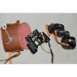 TWO PAIRS OF BINOCULARS to include cased 'Invincible' French, 8 x 26 and 'Military Observer' 10 x 50