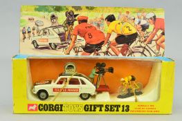 A BOXED CORGI TOYS GIFT SET, No.13, Renault R16 Tour de France Paramount Film Unit, appears