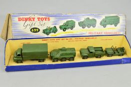 A BOXED DINKY TOYS MILITARY VEHICLES GIFT SET, No.699, complete with all vehicles in lightly