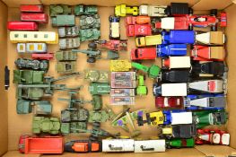 A QUANTITY OF UNBOXED AND ASSORTED PLAYWORN DIECAST VEHICLES, to include Britains Sexton Self-