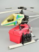 A MORLEY HELICOPTERS MAVERICK RADIO CONTROL HELICOPTER, not tested, some damage to blades fitted but