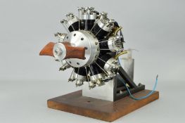 A HANDBUILT 9 CYLINDER RADIAL MODEL AEROPLANE ENGINE, built by Gordon Williams of Aldridge, 90cc