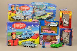 A QUANTITY OF BOXED AND UNBOXED MODERN GERRY ANDERSON SERIES ITEMS, Stingray, Captain Scarlet etc,