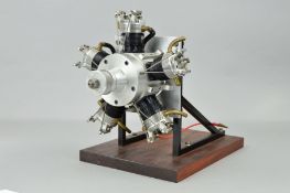 A HANDBUILT 5 CYLINDER RADIAL MODEL AEROPLANE ENGINE, built by Gordon Williams of Aldridge, 57cc