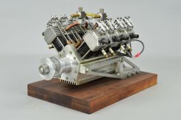 A HANDBUILT V8 4 STROKE MODEL AEROPLANE ENGINE, built by Gordon Williams of Aldridge, 24cc petrol