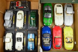 A QUANTITY OF UNBOXED AND ASSORTED DIECAST CAR MODELS, mainly Burago 1/18 and 1/24 scale models (two