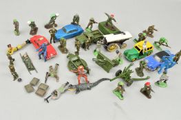 A QUANTITY OF UNBOXED AND ASSORTED PLAYWORN DIECAST VEHICLES, to include Corgi Toys Jaguar 2.4 litre