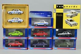 A COLLECTION OF CORGI CLASSICS VANGUARDS FORD ESCORT MK1 MODELS, to include 1974 Avon Tour of