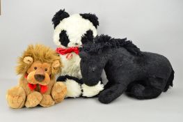 A PEDIGREE PANDA, black and white with red ribbon bow, with original paper label, in good