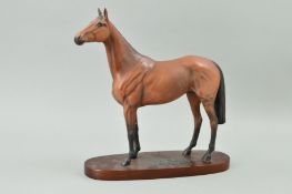 A BESWICK CONNOISSEUR HORSE, 'Red Rum' No2510, on wooden plinth