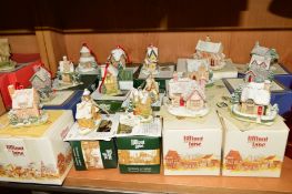 SIXTEEN BOXED LILLIPUT LANE SNOW COVERED SCULPTURES, to include ten Annual ornaments, 'Robin