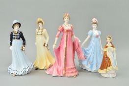 FIVE VARIOUS FIGURINES, to include Royal Worcester 'Elizabeth Bennett' limited edition of 500 and '