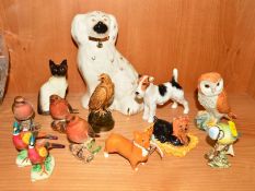 A GROUP OF BESWICK/ROYAL DOULTON ANIMALS AND BIRDS, to include Beswick Corgi No1736, two Pheasants
