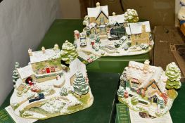 THREE BOXED LILLIPUT LANE SNOW COVERED SCULPTURES, 'Homeward Bound for Christmas' L2574 (Special