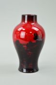 A ROYAL DOULTON FLAMBE VASE, signed Noke, height 16cm