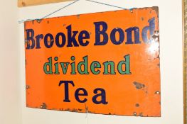 A 20TH CENTURY ENAMEL SIGN, reading 'Brooke Bond Dividend Tea'