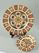 TWO ROYAL CROWN DERBY IMARI PLATES, '1128' pattern, diameters 26.5cm and 16cm (2)