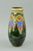 A ROYAL DOULTON STONEWARE VASE, Art Nouveau style, impressed marks No X8828 and 9869, height 27cm