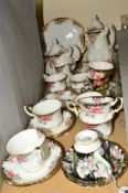ROYAL ALBERT 'CONCERTO' A SIX PLACE TEASET to include tea and coffee pots etc, all in good