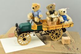 A BOXED STEIFF LIMITED EDITION 'DELIVERY CART WITH TEDDY BEARS', No 0082/1200, No 038914, cart