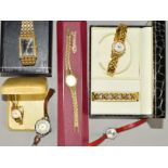 A SELECTION OF WATCHES to include a lady's gold plated Sekonda with textured finish, a further