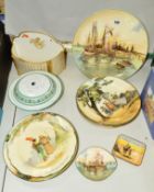 TWELVE PIECES OF ROYAL DOULTON SERIES WARE to include 'Home Waters' charger D6434, Dickens Ware '