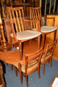 A G PLAN FRESCO TEAK OVAL TOPPED EXTENDING DINING TABLE, approximate width 163cm x depth 112cm x