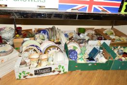 NINE BOXES AND LOOSE ASSORTED CERAMICS AND GLASS etc, to include Royal Worcester, Royal