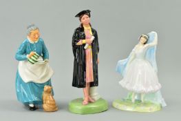 THREE ROYAL DOULTON FIGURES 'The Graduate' HN3016, 'The Forest Glade - Giselle' HN2140 and 'The