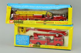 TWO BOXED CORGI MAJOR TOYS FIRE ENGINES, Bedford TK Simon Snorkel, No1127 and American La France