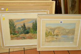 MAJORIE FIRTH (BRITISH 20TH CENTURY), five watercolour paintings to include landscapes, a