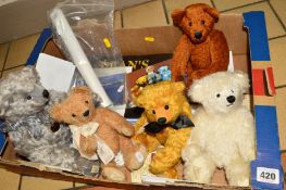 FIVE VARIOUS DEANS TEDDY BEARS, BOOKS etc, to include limited edition 1997 'Horace' No2047, Silver