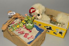A BOXED PELHAM PUPPET CATERPILLAR, painted wooden puppet in early brown cardboard box with two