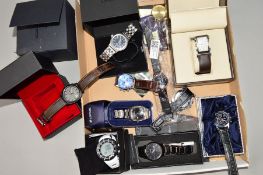 A SELECTION OF WRISTWATCHES to include Burberry, Lorus, Oris, Curren, Mingbo etc (11)