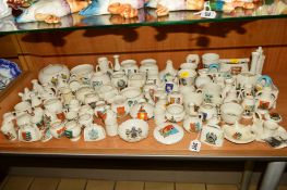 A LARGE COLLECTION OF W.H.GOSS CRESTED WARES, of various shapes (over 80 pieces) (some slight