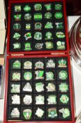 A BOXED SET OF CELTIC FC VICTORY PIN COLLECTION OF BADGES, fifty six in total, produced by Danbury