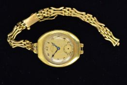 A LATE 20TH CENTURY LADY' 'MOVADO' WRISTWATCH, mechanical movement, oval case, measuring 26mm x