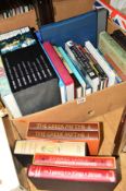 A BOX OF BOOKS PLUS LOOSE to include, Folio Society examples, a boxed eight volume Times atlas of
