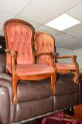 TWO REPRODUCTION ELBOW CHAIRS