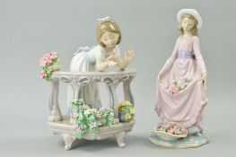 TWO BOXED LLADRO FIGURES, 'Morning Song' No 6658 (chips to some petals) and 'Flowers in the