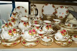 ROYAL ALBERT 'OLD COUNTRY ROSES' TEA/DINNERWARES, to include teapot, coffee pot, soup bowls,
