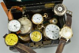 A MISCELLANEOUS COLLECTION OF POCKET WATCHES AND WRISTWATCHES to include an early 20th Century