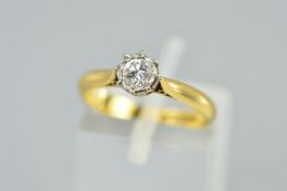 A SINGLE STONE DIAMOND RING set with a brilliant cut diamond, estimated diamond weight 0.20ct,
