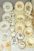 A QUANTITY OF NURSERY WARE to include, Royal Doulton 'Bunnykins' pattern and Wedgwood 'Peter Rabbit'